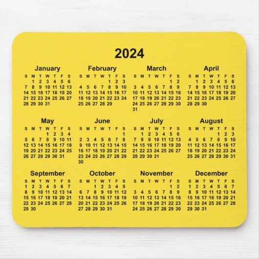Banaan Geel 2024 Kalender Muismat (Voorkant)