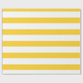 Banaan Geel Wit Breed Horizontaal Gestreept Cadeaupapier (Vlak)