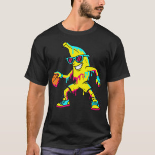 Banaan Grappig Basketbal Drip Kids Jeugd Jongens M T-shirt