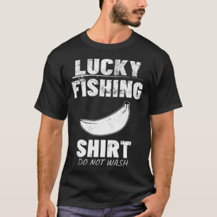 Banaan Humor Noodlijdende Retro Lucky Fishin T-shirt