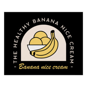 Banaan ijs lekker crème grappig esthetisch zwart perfect poster