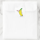 Banaan in Darts met Dart Vierkante Sticker (Tas)