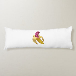 Banaan in faux Pink Glitter ziet er heerlijk uit Lichaamskussen