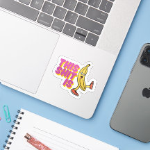 Banaan Kus-Cut Stickers: Grappige Laptop Stickers