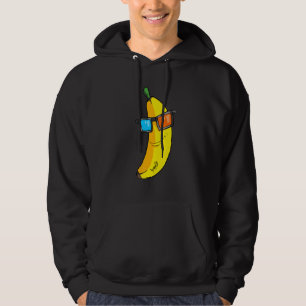 Banaan met coole zonnebril hoodie