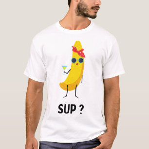 Banaan met glazen fruitvegetariërs uit vegans bana t-shirt
