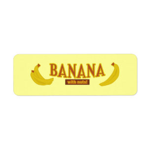 banaan met notenbakkerijetiketten etiket