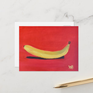 Banaan met rode achtergrond briefkaart