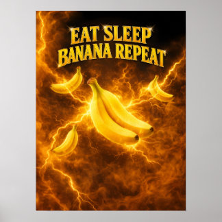 Banaan Neon Energie Pop Stijl Poster