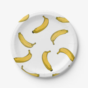 banaan patroon papieren bordje