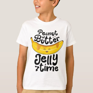 Banaan Pindakaas Jelly Tijd Grappig Zoet Fruit T-shirt