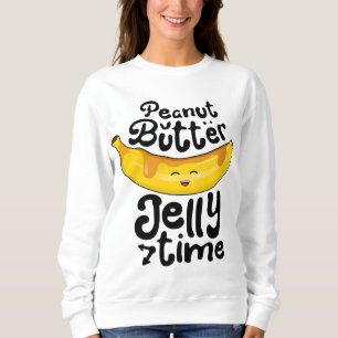 Banaan Pindakaas Jelly Tijd Grappig Zoet Fruit Trui
