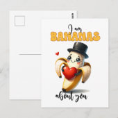 banaan Punny Funny Valentijn Briefkaart (Voorkant / Achterkant)
