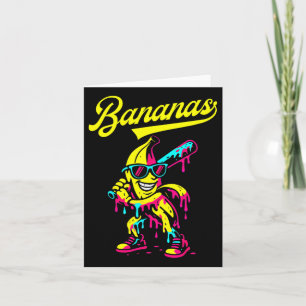 Banaan Retro Terugblik Populaire Fruit Honkbal Ban Kaart
