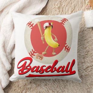 Banaan Slagger Grappig Baseball Aangepast Grafisch Kussen