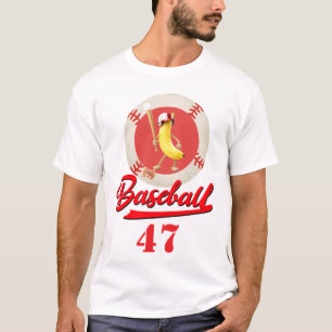 Banaan Slagger Grappig Baseball Aangepast Grafisch T-shirt