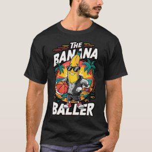 Banaan spelen Basketbal Fruitliefhebber Basketbal T-shirt