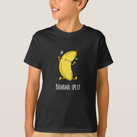 Banaan Split Grappig Dancing Banaan Pun Donker BG T-shirt (Voorkant)