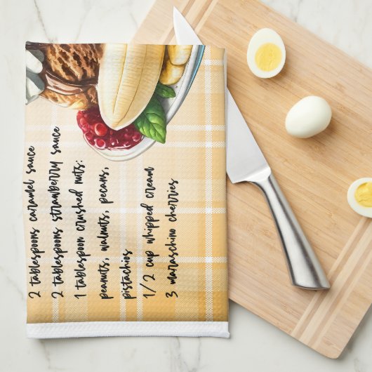 Banaan Split Recept Theedoek (Quarter Fold)