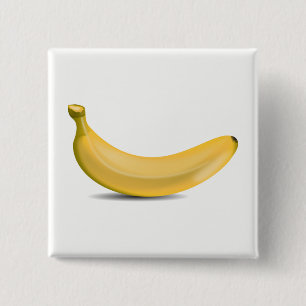 Banaan Vierkante Button 5,1 Cm