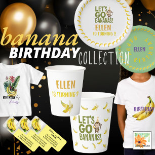 Banaan waterverf bananen partij etiket