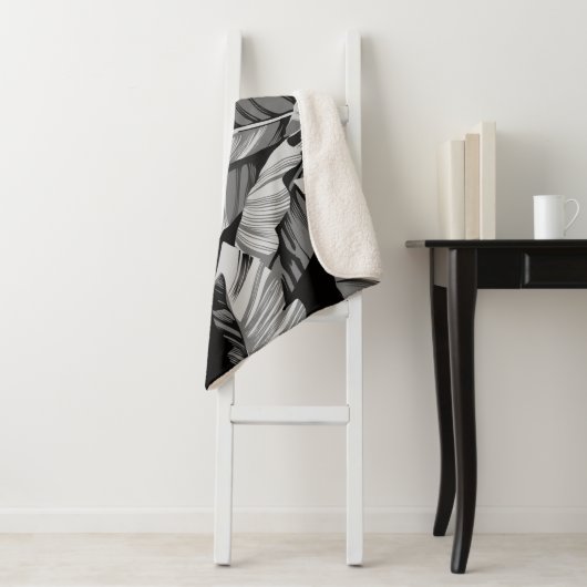 Banaanbladeren 3 sherpa deken (In situ)