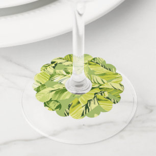 Banaanbladeren 5 wijnglaslabel