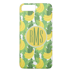 Banaanbladeren en fruitpatroon Monogram iPhone 8 Plus / 7 Plus Hoesje