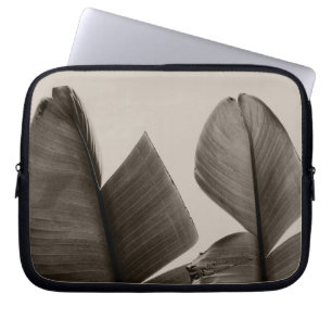 Banaanboombladeren in Sepia Laptop Sleeve