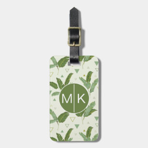 Banaanleder met driehoeken Monogram Bagagelabel