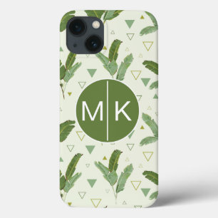 Banaanleder met driehoeken Monogram iPhone 13 Hoesje