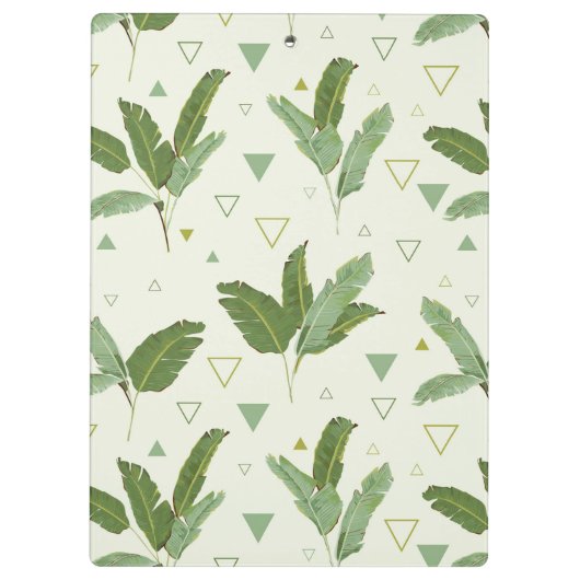 Banaanleder met driehoeken | Monogram Klembord (Achterkant)