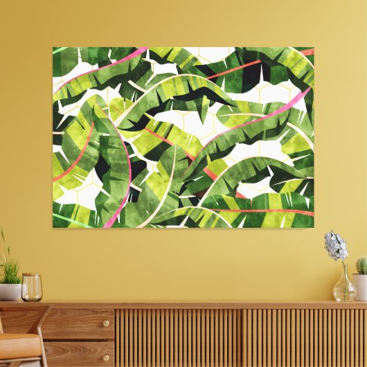 Banaanleder salade met knoflookboter canvas afdruk (Insitu (Woonkamer))