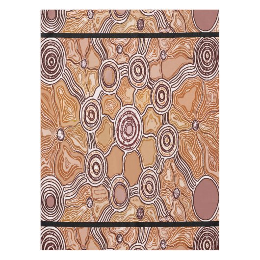 Banagan Goud Aboriginal Art Tafelkleed (Voorkant)