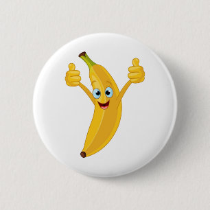 Banan Cartoon Ontwerp Ronde Button 5,7 Cm