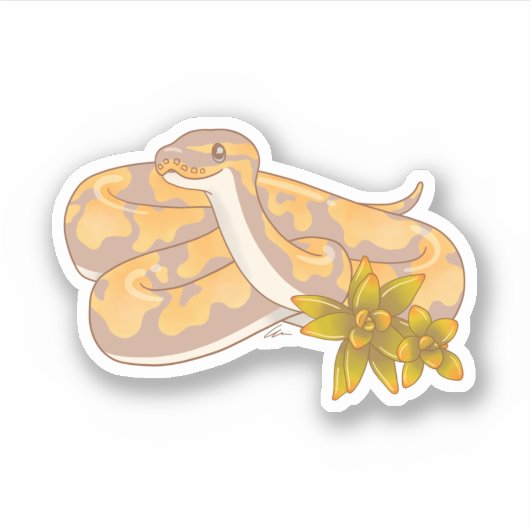 Banana Ball Python en Succulents Sticker (Voorkant)
