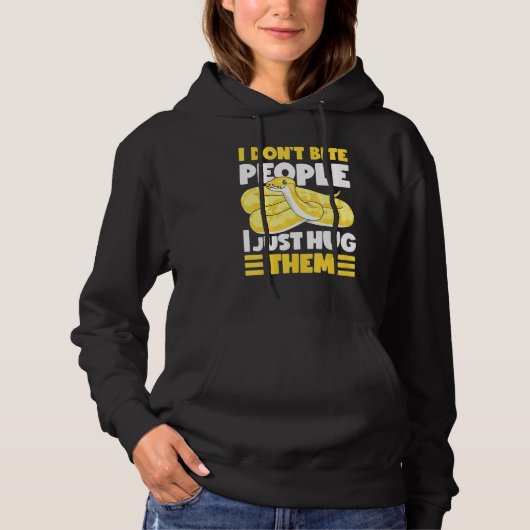 Banana Ball Python I Don't Bite People I Just Hug Hoodie (Voorkant)