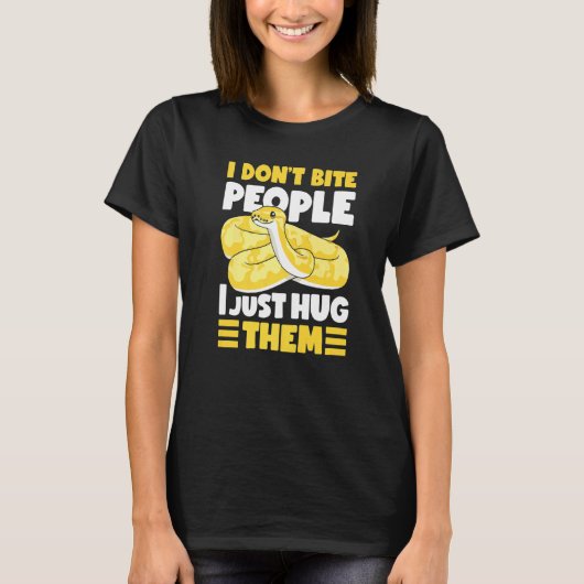 Banana Ball Python I Don't Bite People I Just Hug  T-shirt (Voorkant)