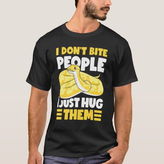 Banana Ball Python I Don't Bite People I Just Hug  T-shirt (Voorkant)