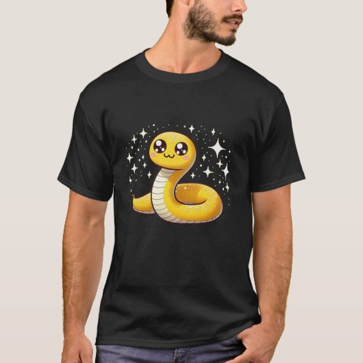 Banana Ball Python Schattige Kawaii Design T-shirt (Voorkant)