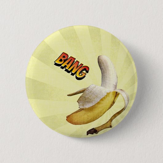 Banana BANG comic pop art Ronde Button 5,7 Cm (Voorkant)