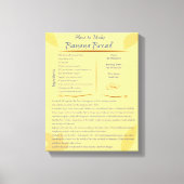 Banana Bread Art Recipe Canvas Afdruk (Voorkant)