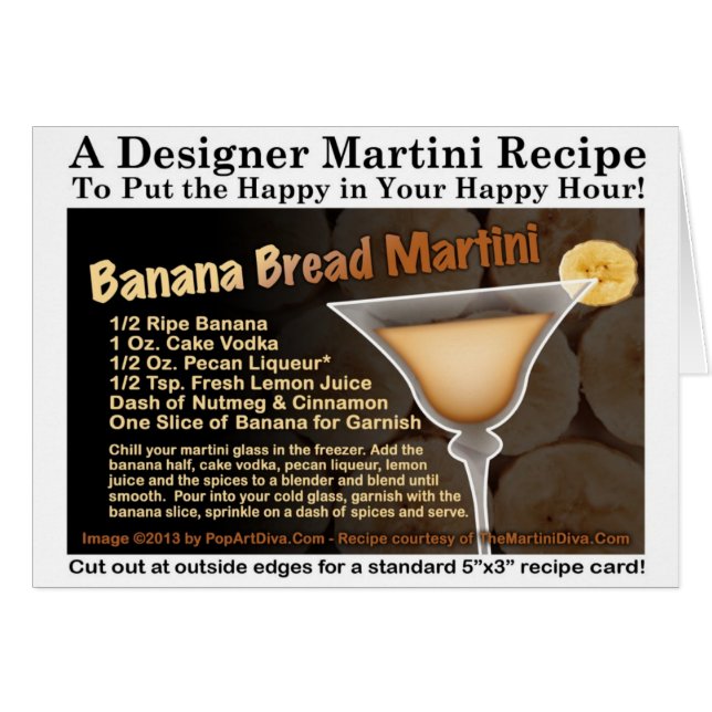 Banana Bread Martini Recipe Card (Voorkant Horizontaal)