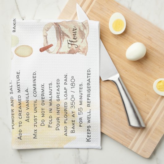 Banana Brood Waterverf Recipe Heirloom Tea Towels Theedoek (Quarter Fold)