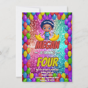 Banana cartoon verjaardagsuitnodiging voor kindere kaart