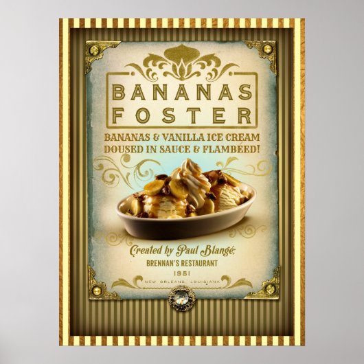  Banana Foster New Orleans Sign Poster (Voorkant)