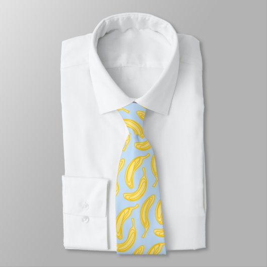 Banana Fruit Yellow Blue Pattern Funny Stropdas (Gebonden)