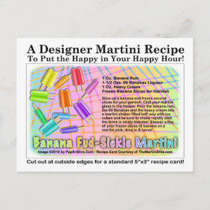 Banana Fud-Sickle Martini Recept Kaart Briefkaart