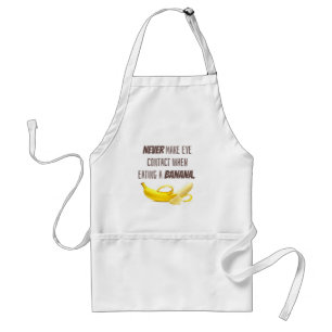 BANANA Funny Gift maakt nooit oogcontact wanneer.. Standaard Schort