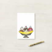Banana Ice Cream Split Sundae Foodie Post Post-it® Notes (Op bureau)